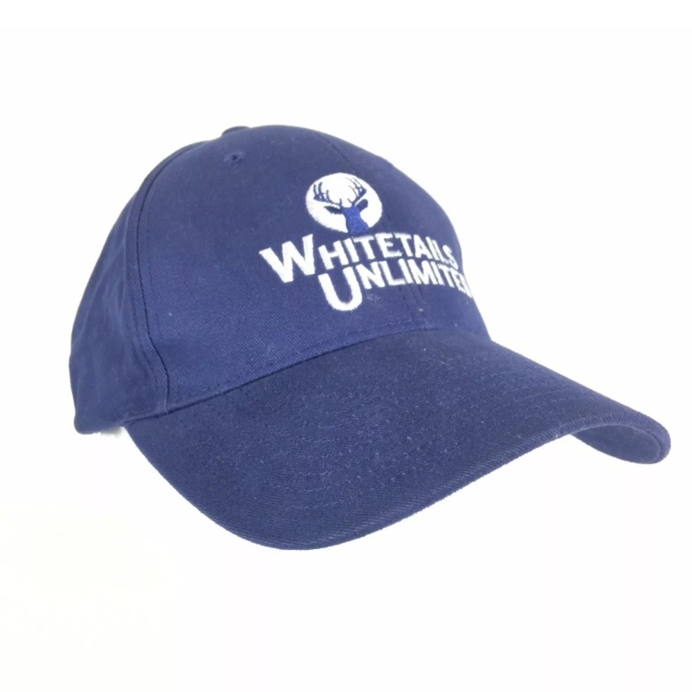 Whitetails Unlimited Solid Blue Strapback Hat Cap